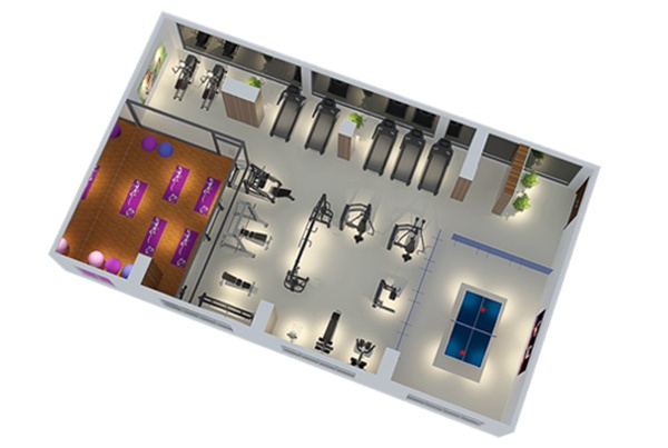 120平方健身房配置方案-广西bsports(中国)体育健身器材有限公司官网