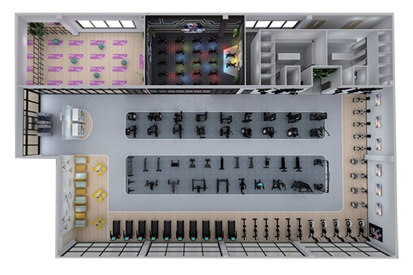 500平方健身房配置方案-广西bsports(中国)体育健身器材有限公司官网